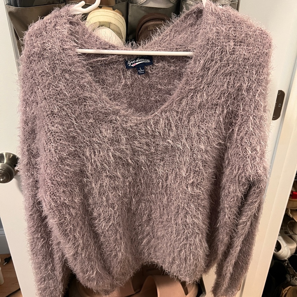 Fuzzy lavender sweater